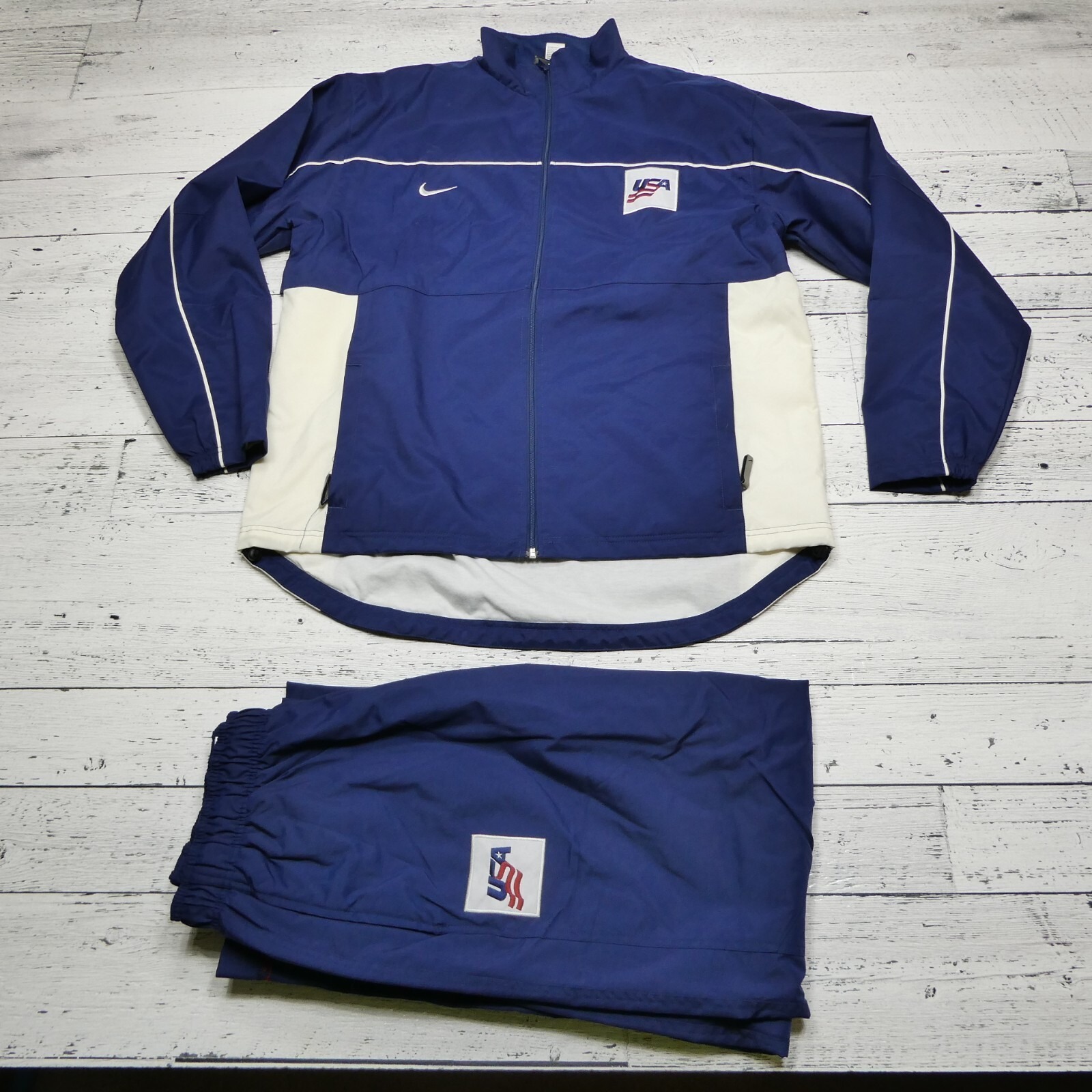 Vintage Nike Hockey Team Usa Warm Up Suit Jacket And Pants Iihf Olympics Size Xl